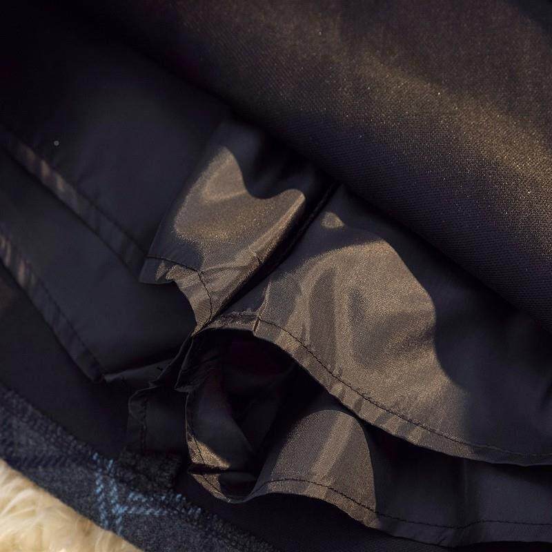 灰色短款格DOE子半身裙女字2025年冬高腰毛呢a显瘦臀小个子秋短包