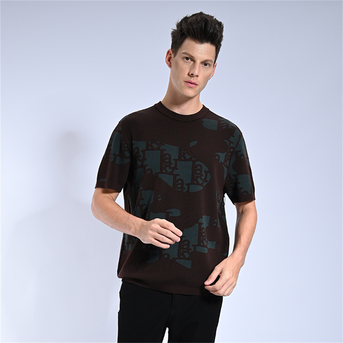 路卡迪龙秋冬圆领男士羊