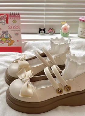 日系jk小皮鞋女2025新款学生蝴蝶结Lolita厚底松糕配裙子玛丽珍鞋
