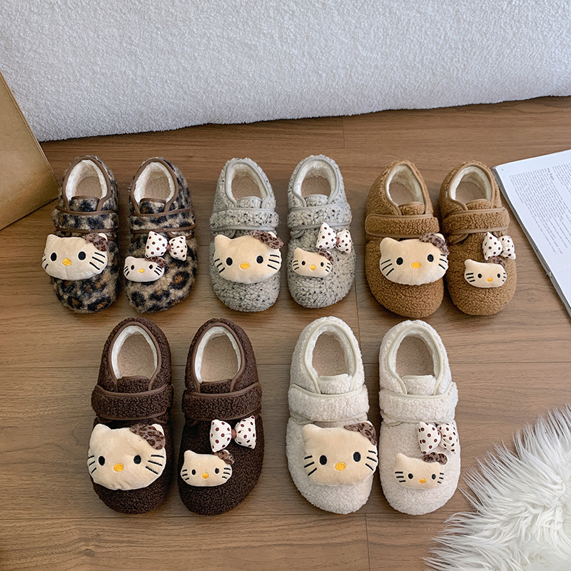 冬季加绒保暖魔术贴内增高棉鞋女