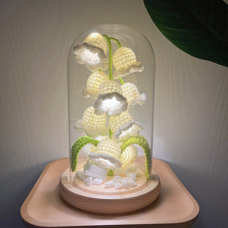LILY OF THE VALLEY NIGHT LIGHT HAND-KNITTED DIY CROCHET MATERIAL PACK GIFT CHIME LANTERN ORNAMENT FOR GIRLFRIEND