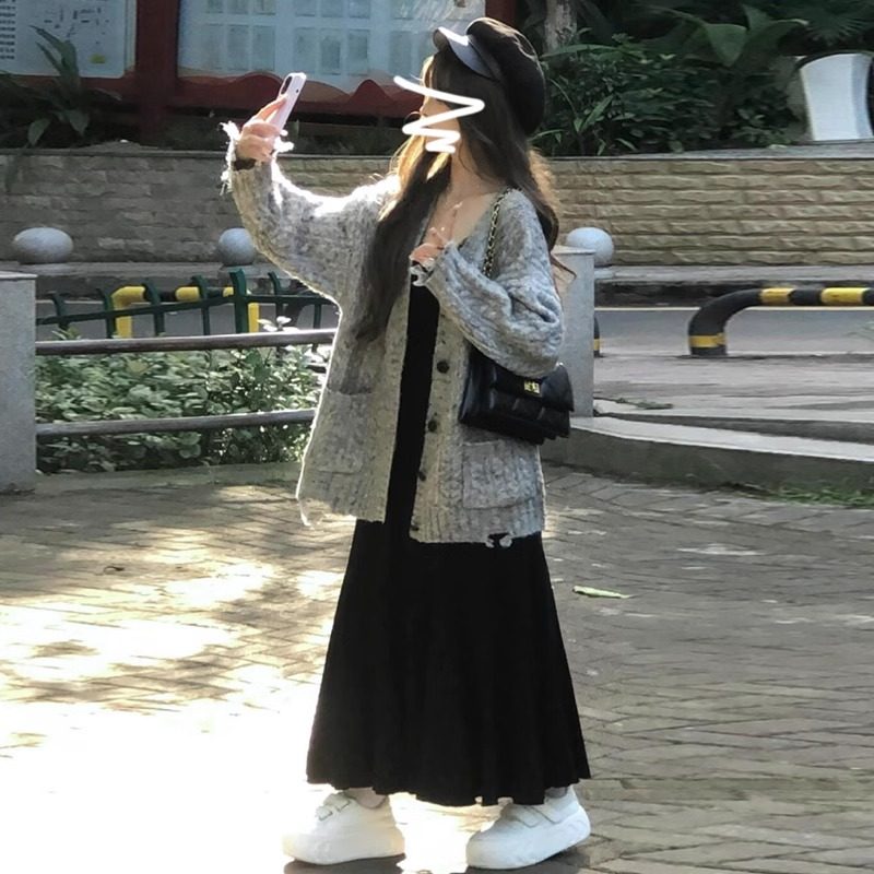 初冬宽松慵懒风高级感针织开衫