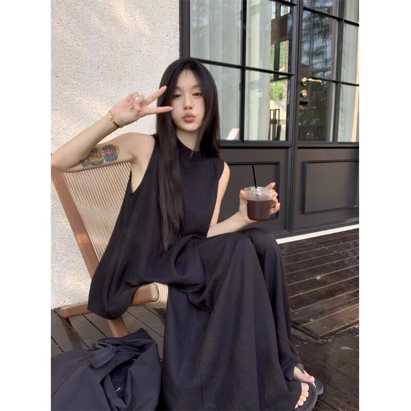 无袖背心衬衫女阔腿长裤两件套