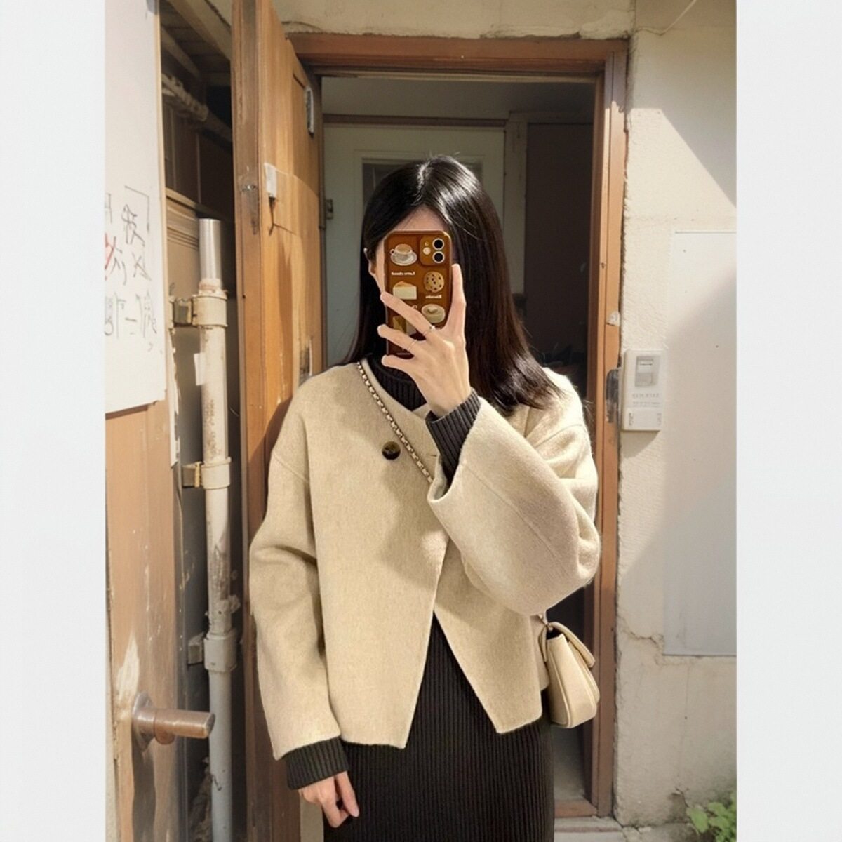 加厚高级感呢子大衣设计感夹克