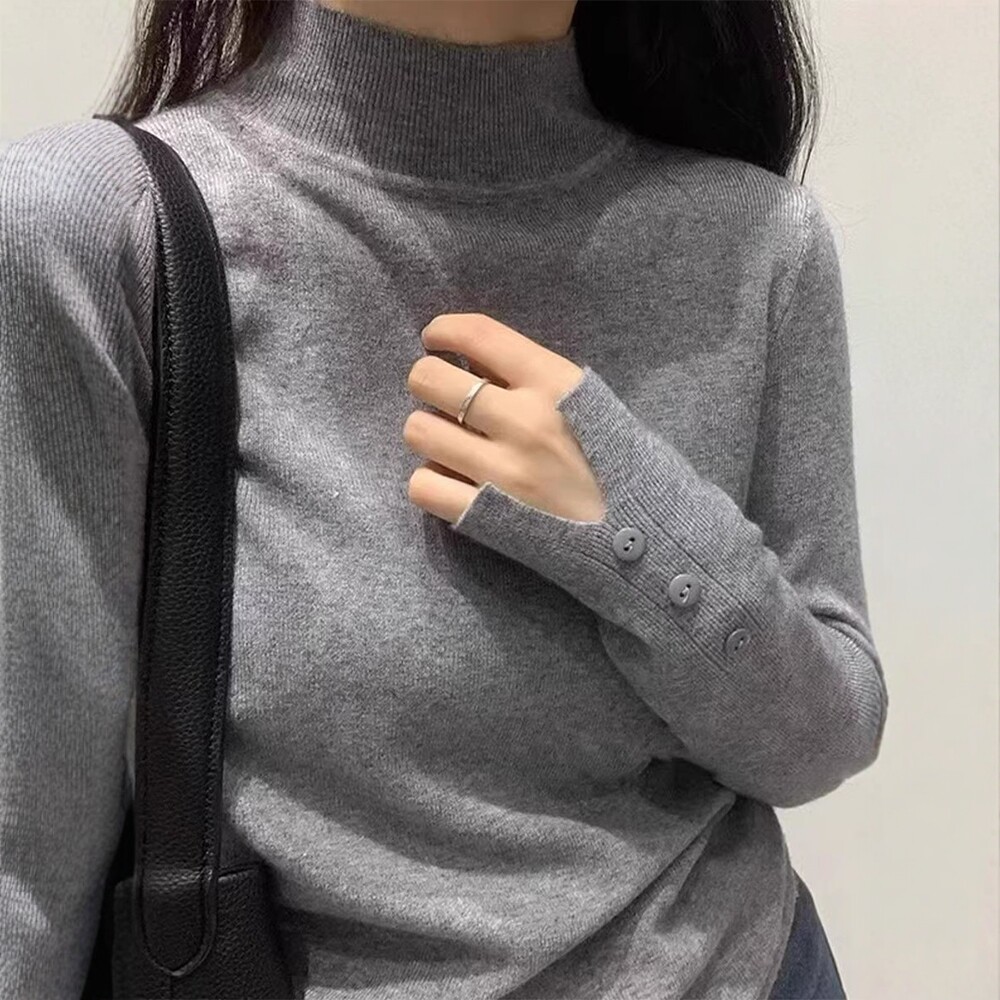 日系半高领针织衫女冬季2026新款
