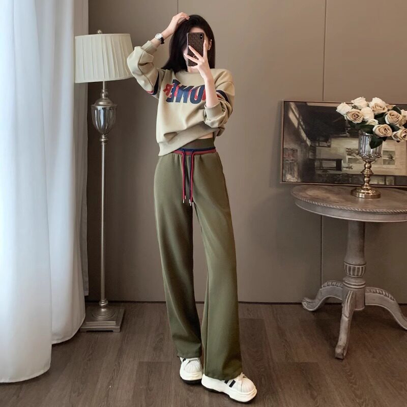日系早春秋减龄穿搭时尚宽松休闲运动卫衣套装女显瘦加绒棉两件套