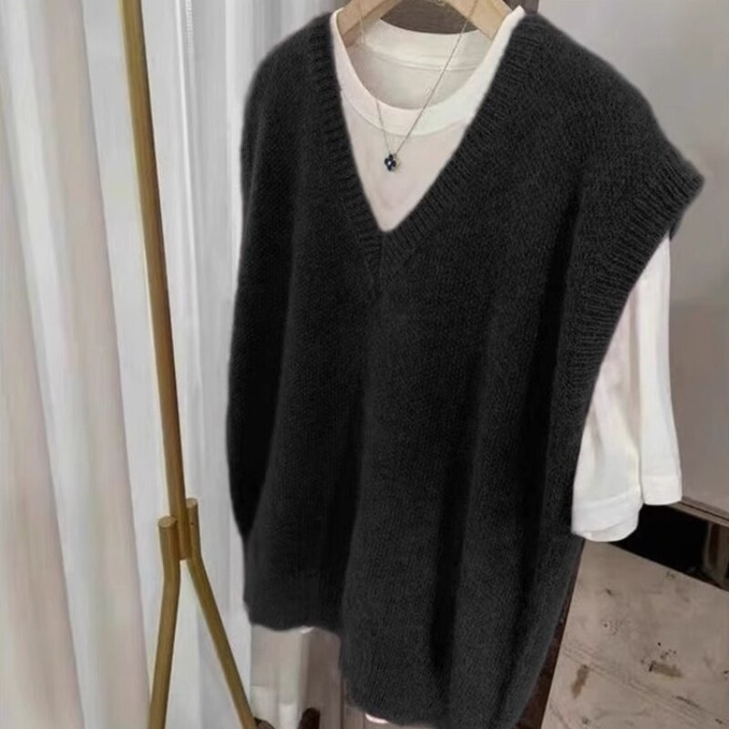 v领针织马甲高级感软糯毛衣背心