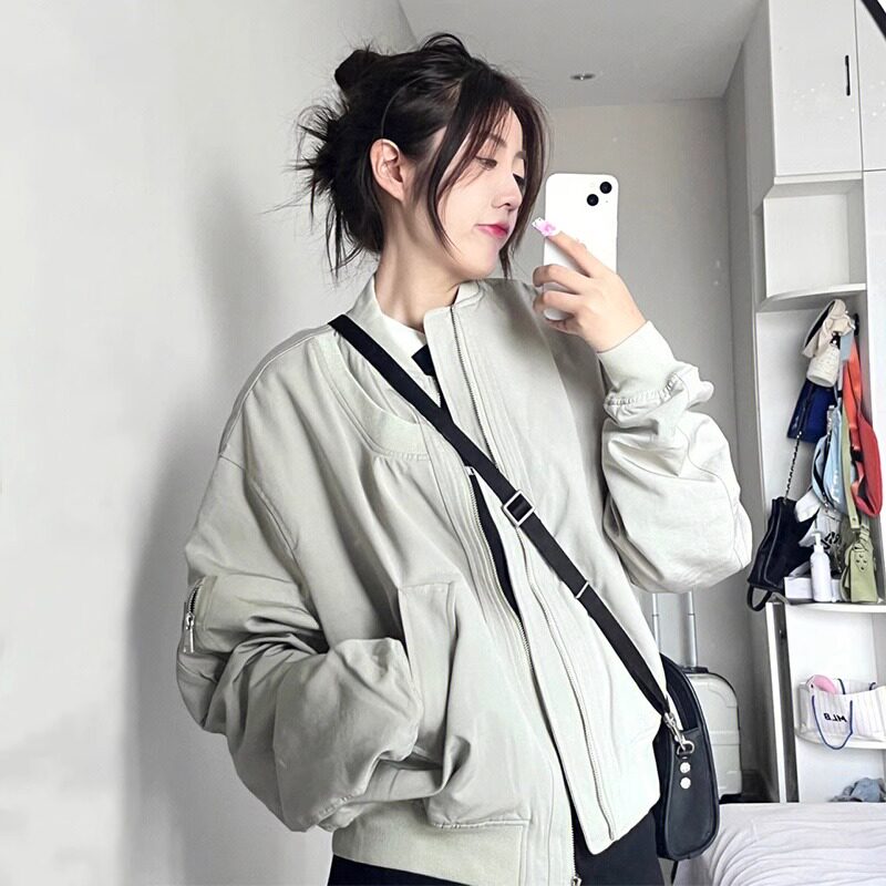 美式港风复古夹克飞行员外套外套