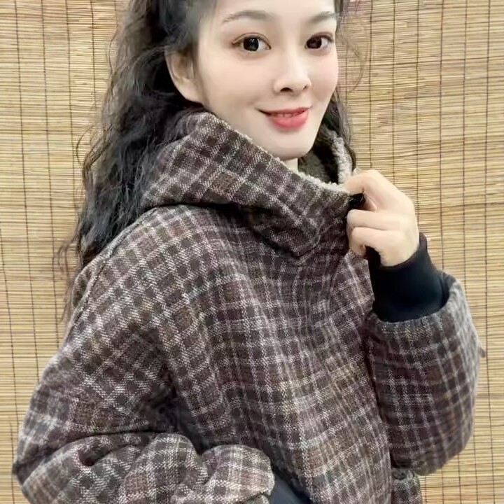 日系格子外套女士2025秋冬季新款