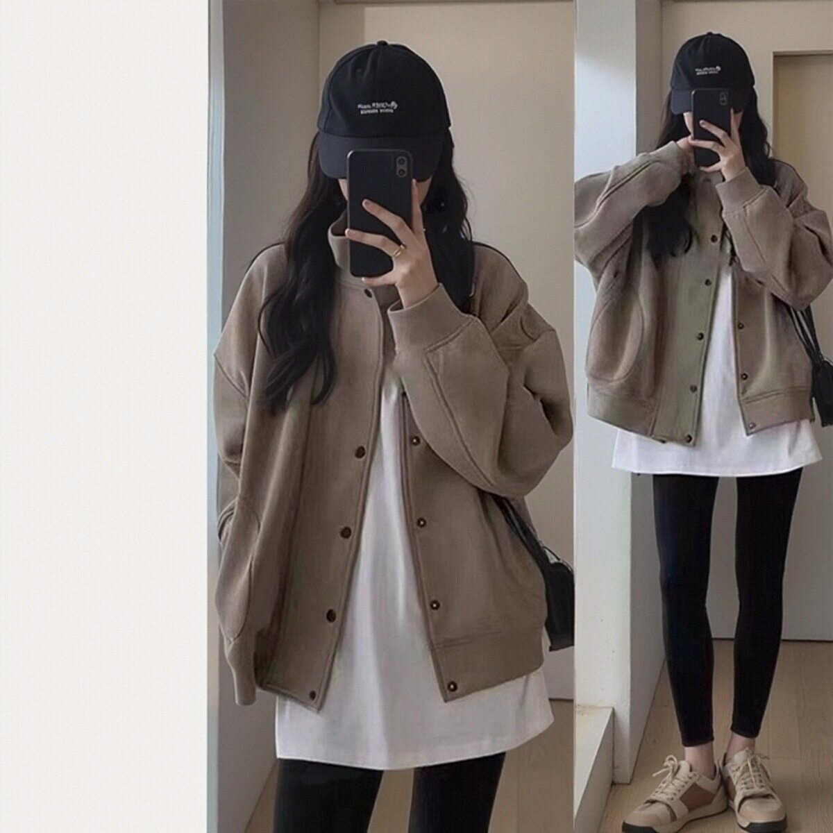 宽松oversize棒球服开衫重磅外套