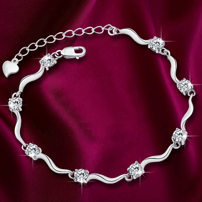 正品pt950铂金手链女 莫桑钻石白金手链钯金首饰送女友圣诞节礼物