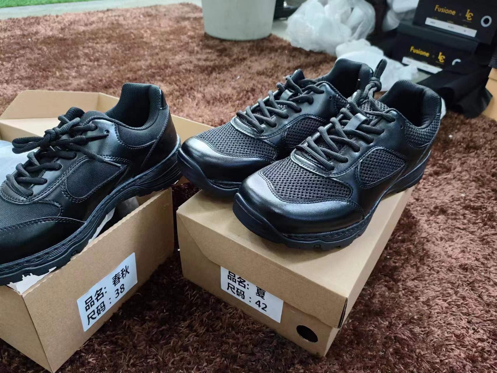 【库存清理】男女黑色系带休闲鞋运动鞋黑色底板吸汗运动透气低帮