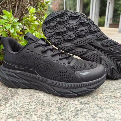 【雪风优选】男款飞织黑色系带休闲鞋运动鞋户外低帮吸汗运动透气