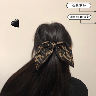少量补货~中古发夹后脑勺复古双FF字母兔耳朵头饰Jennie发饰