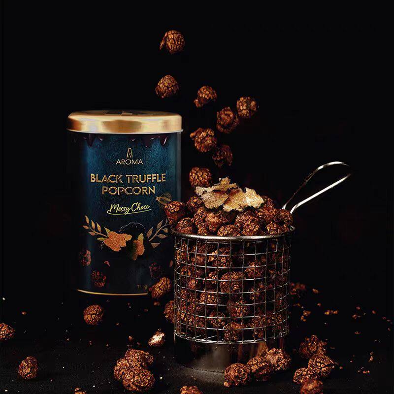 AromaTruffle采汇黑松露爆米花罐装新加坡进口薯片高档休闲零食