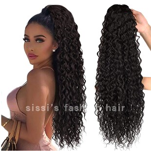 Water Corrugated Deep Wave Ponytail 欧美风假发羊毛卷高马尾辫