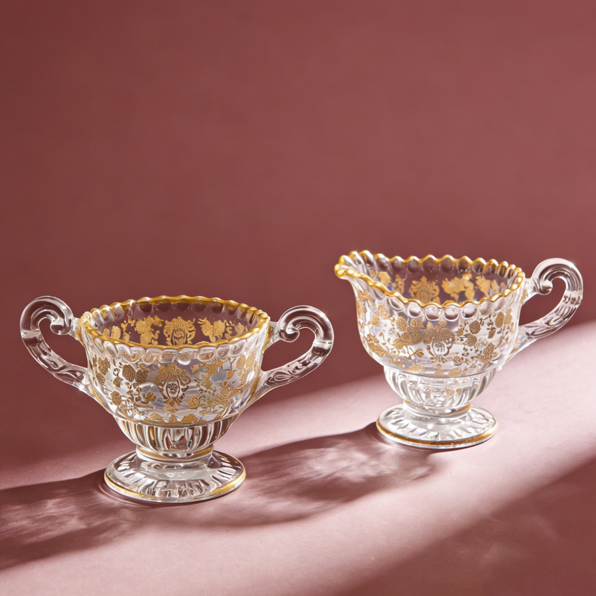 糖罐奶壶ins宫廷风复古鎏金手工蚀刻水晶透亮女王范中古咖啡套装