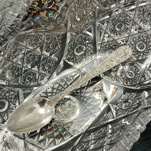 高颜值奢华家居中古 银器勺子餐具ins宫廷风家用甜品调羹复古欧式
