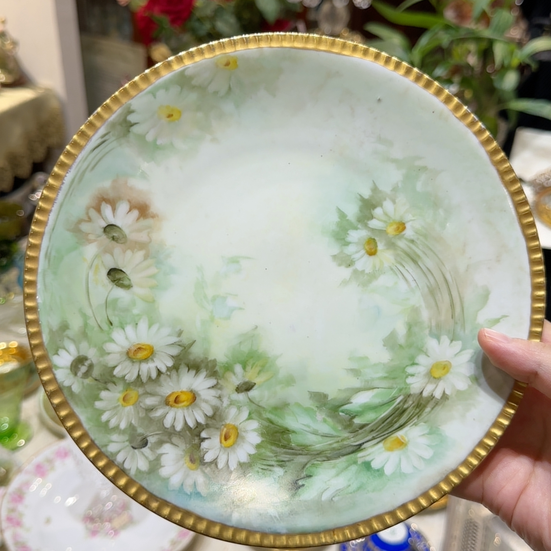 福利法式宫廷风手绘小雏菊盘