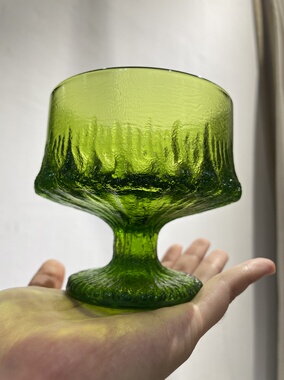 新品美国史密斯玻璃公司中古高级绿色玻璃杯