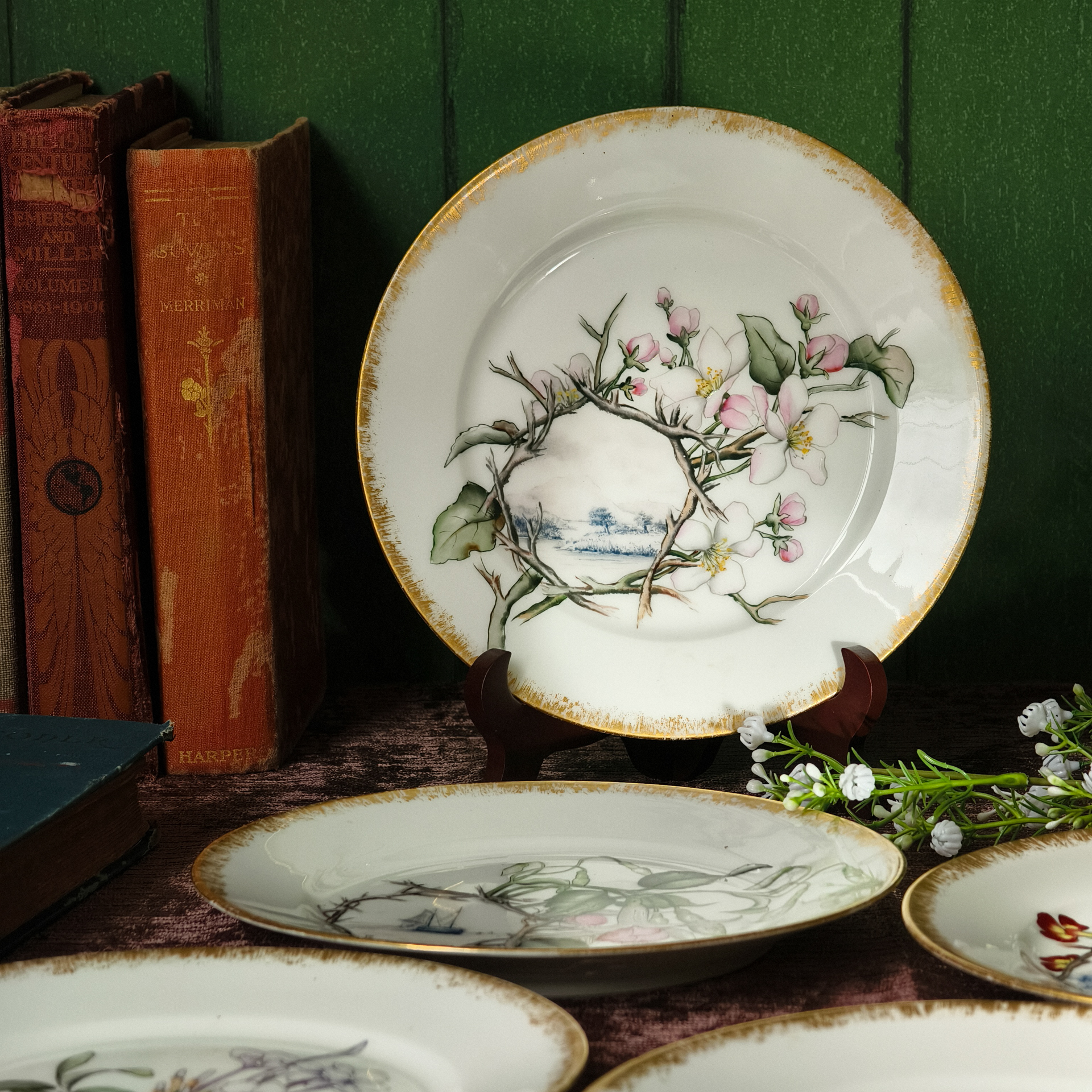 欧式小奢华田园风手绘装饰坐盘