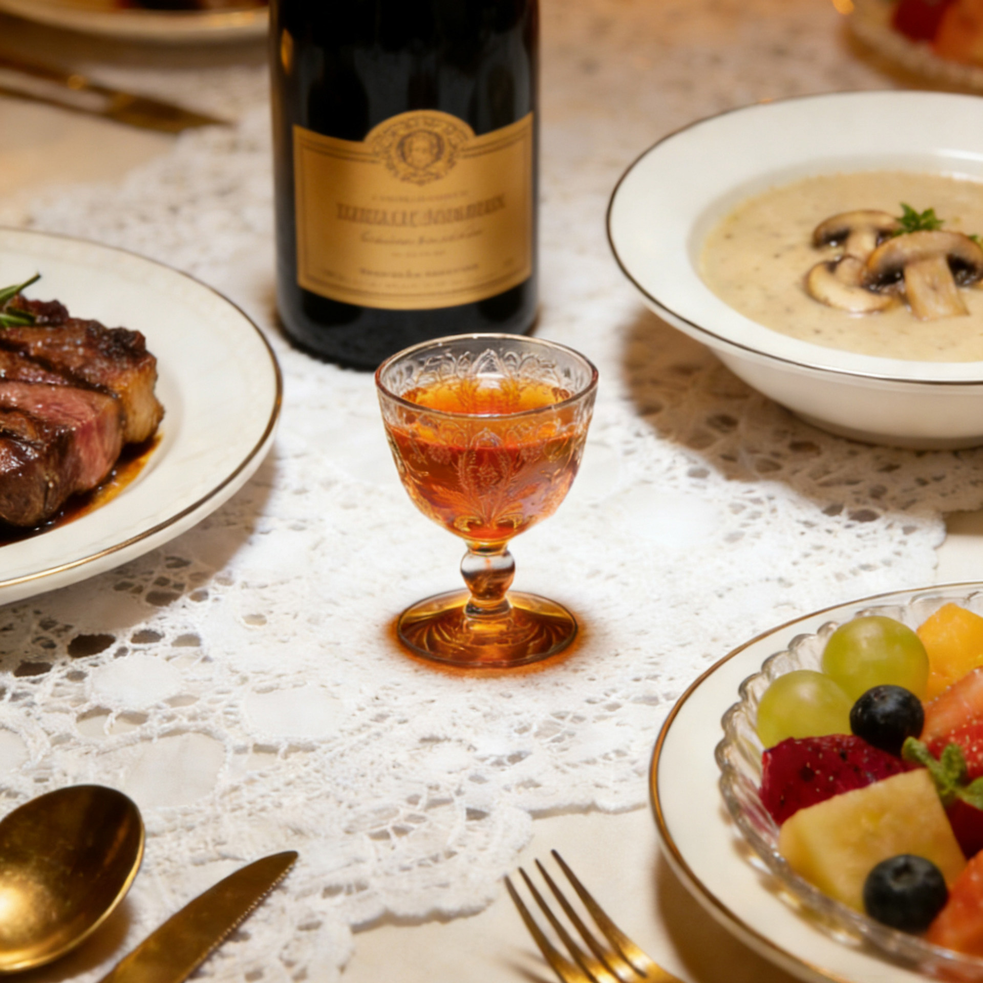 鸡尾酒杯ins法式田园风水晶蚀刻蕾丝精致欧式下午茶高脚中古酒具