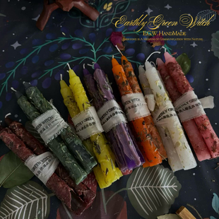 E.G.W原创手工细杆蜡烛 草本植物蜡烛杆蜡