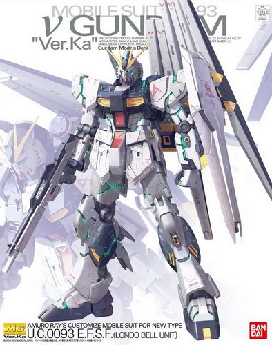 万代MG牛高达 KA版 1/100 Rx-93 Nu 逆袭的夏亚阿姆罗拼装 盒损