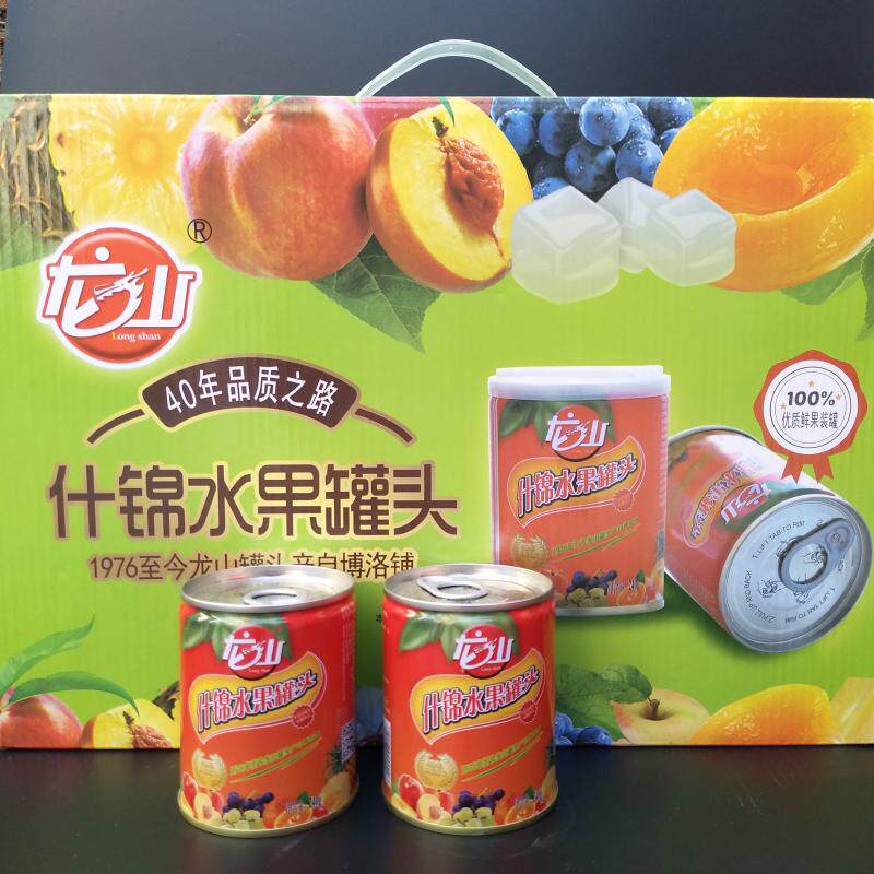 黄桃罐头整箱12罐龙山什锦罐头礼盒杂果水果罐头食品送礼博洛铺