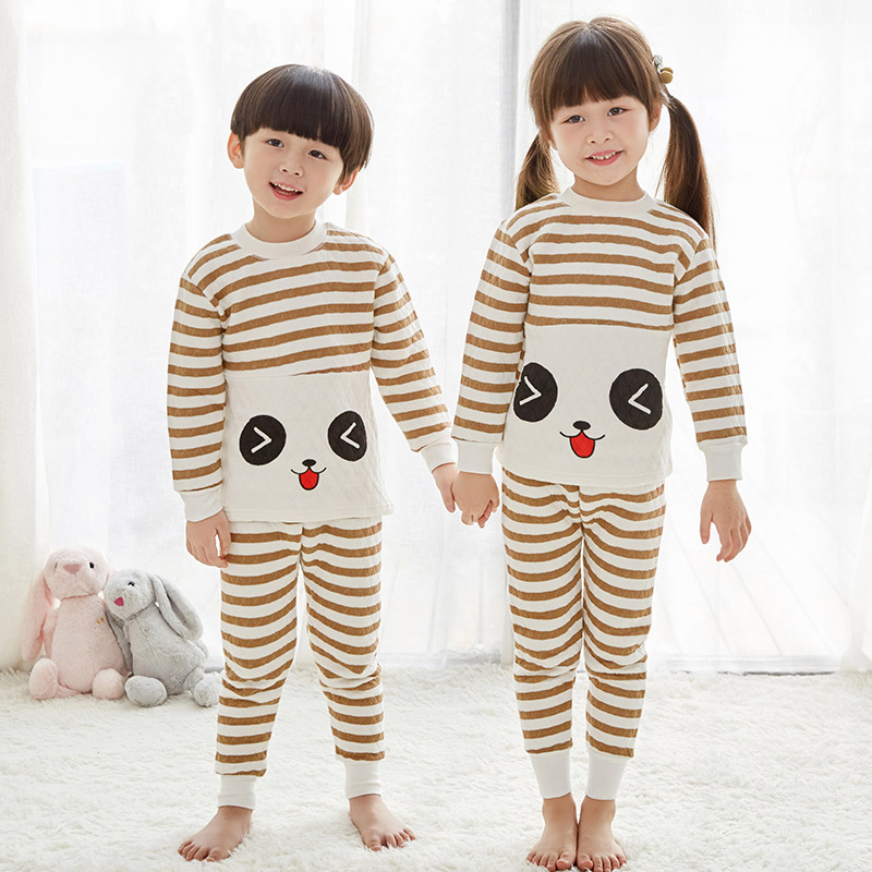 加厚纯棉打底衫保暖男童内衣套装