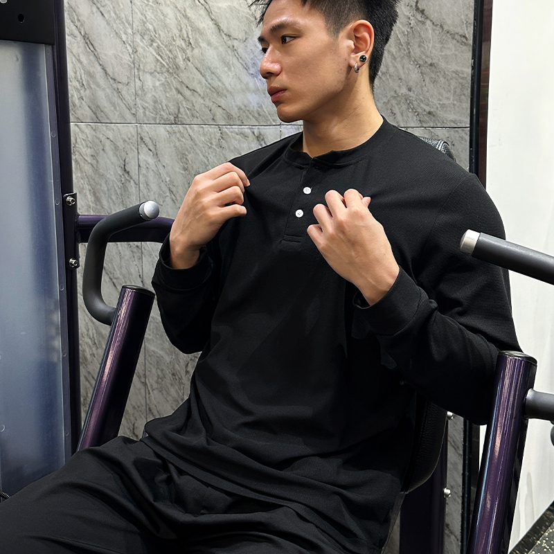 破冰正品亨利领美式复古长袖男