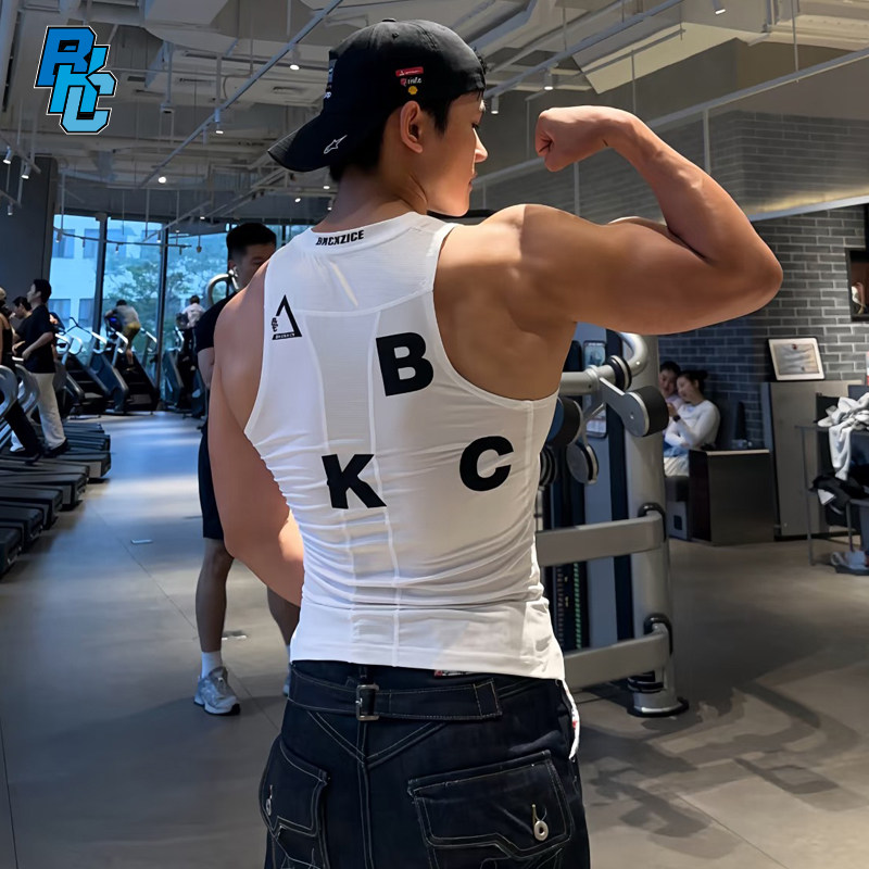 bkc破冰紧身衣显壮健身背心修身