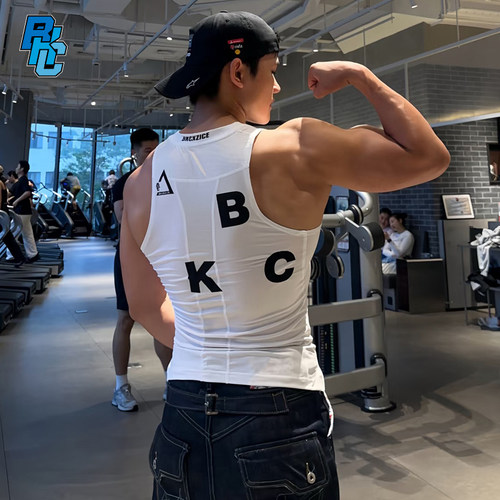 bkc破冰紧身衣显壮健身背心修身