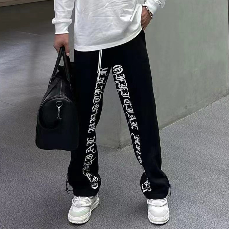 bkcxzice运动休闲长裤夏季潮美式宽松直筒微喇健身篮球训练卫裤男