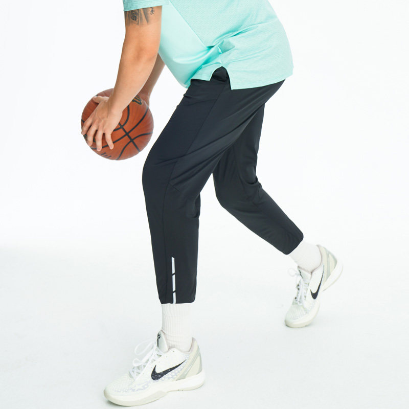 美式束脚运动长裤男冰丝防晒透气跑步训练裤九分扎袜卫裤篮球裤子