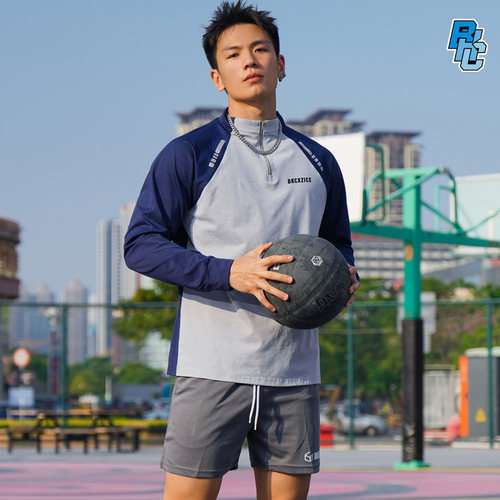 破冰正品复古撞色速干长袖男