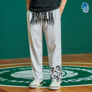 bkcxzice破冰正品人像美式篮球长裤男宽松直筒裤子新款运动裤长裤