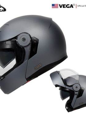 美国VEGA覆古揭面头盔巡航哈雷摩托车全盔男女机车双镜四季通用3C