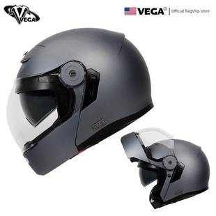 美国VEGA覆古揭面头盔巡航哈雷摩托车全盔男女机车双镜四季通用3C