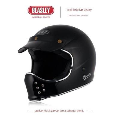 BEASLEY比斯力覆古摩托车头盔男机车拉力巡航全盔女冬越野山地盔