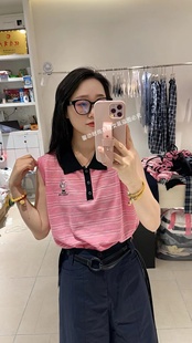 背心设计感显瘦拼色翻领条纹无袖 欧洲站2025夏秋冰丝针织衫 上衣潮