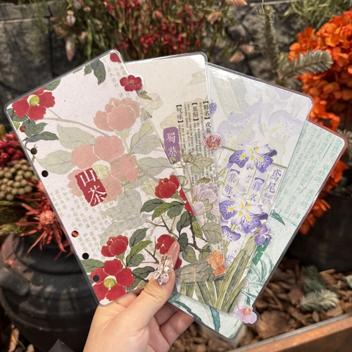 古风本草纲目花卉系列A5slimA6A7奇葩手工塑封M5分隔页索引