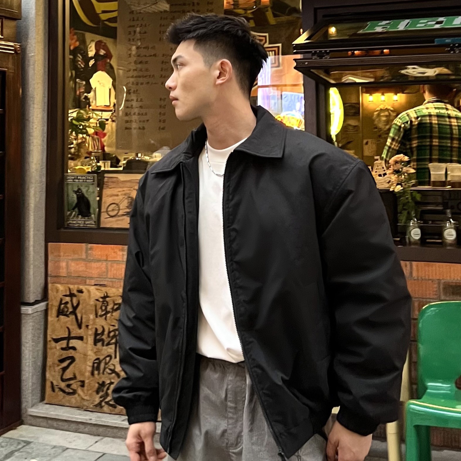 美式休闲加厚夹克秋冬三防翻领黑色宽松户外工装棉服百搭外套