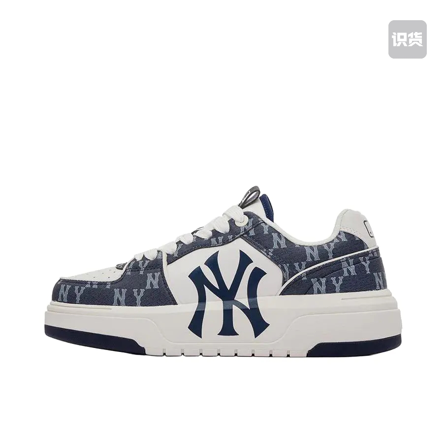 MLB纽约洋基队老花男鞋运动仿牛仔厚底显高学长鞋3ASXCLD4N-50NYS