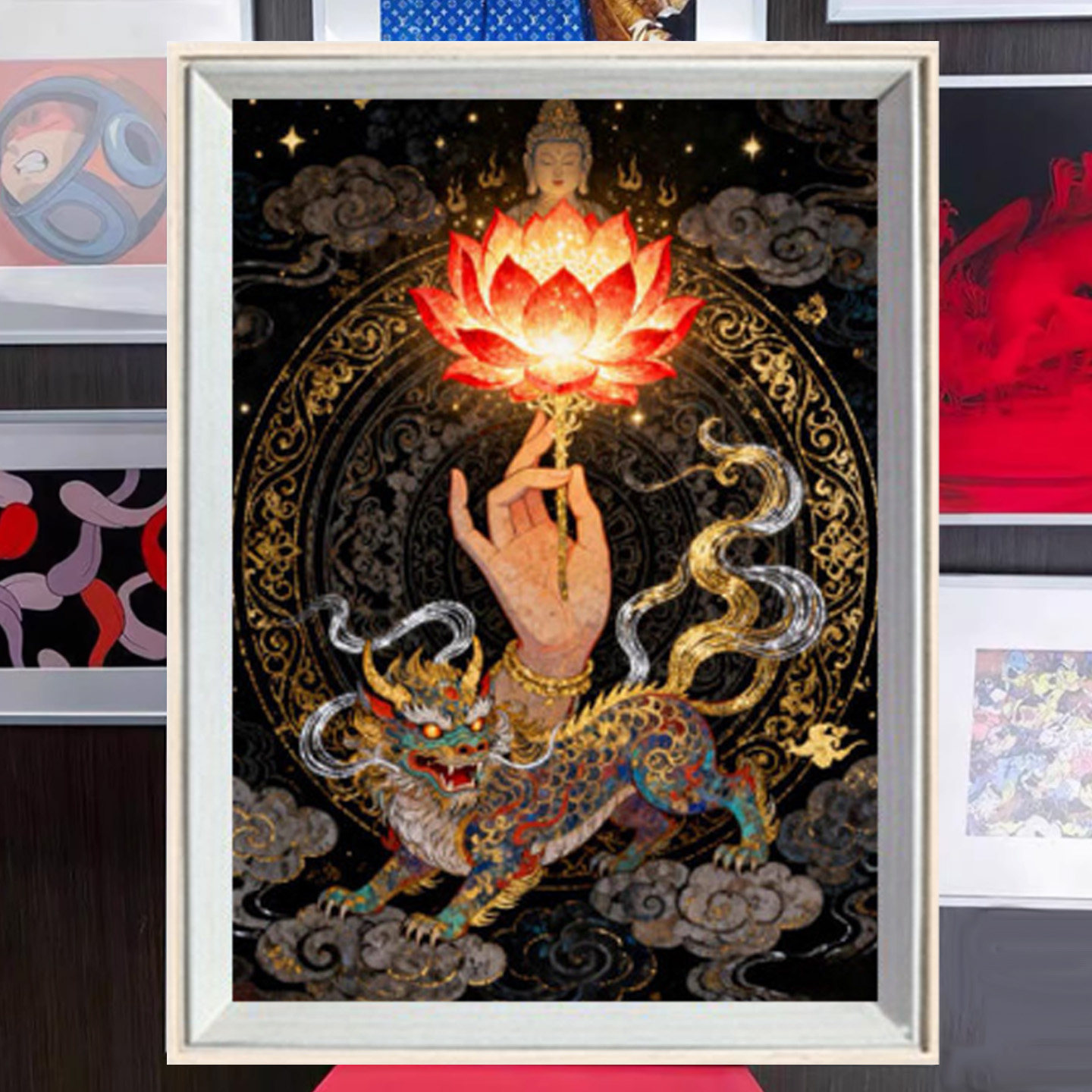 佛手莲花十字绣2026新款线绣客厅手工刺绣莲画菩萨佛像diy钻石画