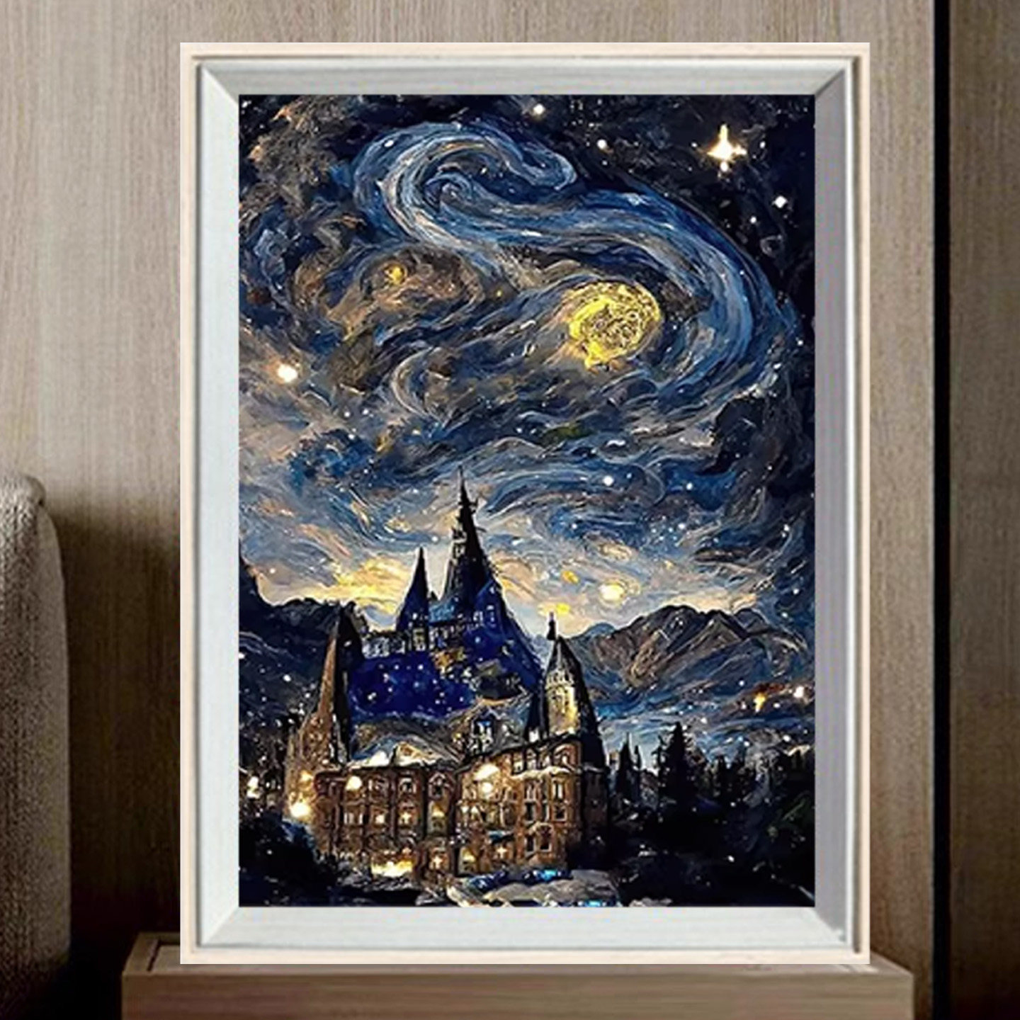 霍格沃兹城堡梵高星空2026新款钻石画满钻手工DIY贴画水钻十字绣