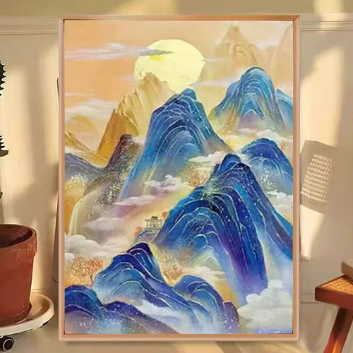 千里江山图带框5d钻石画满钻