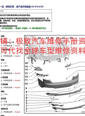 2005-2023年奥迪S3 S4 S5 S6 S7 S8 SQ5维修手册电路图线路接资料