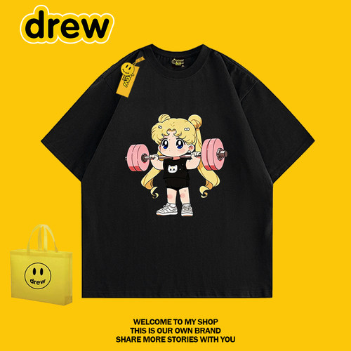 drew美式卡通印花纯棉短袖T恤