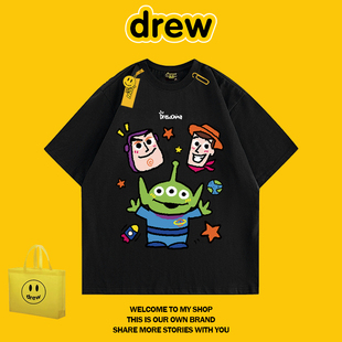 DREW HUSSRY 男女百搭玩具总动员巴斯光年重磅短袖t恤男女上衣